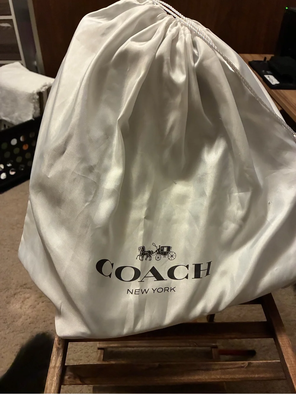 Black Coach Backpack with Gold Hardware